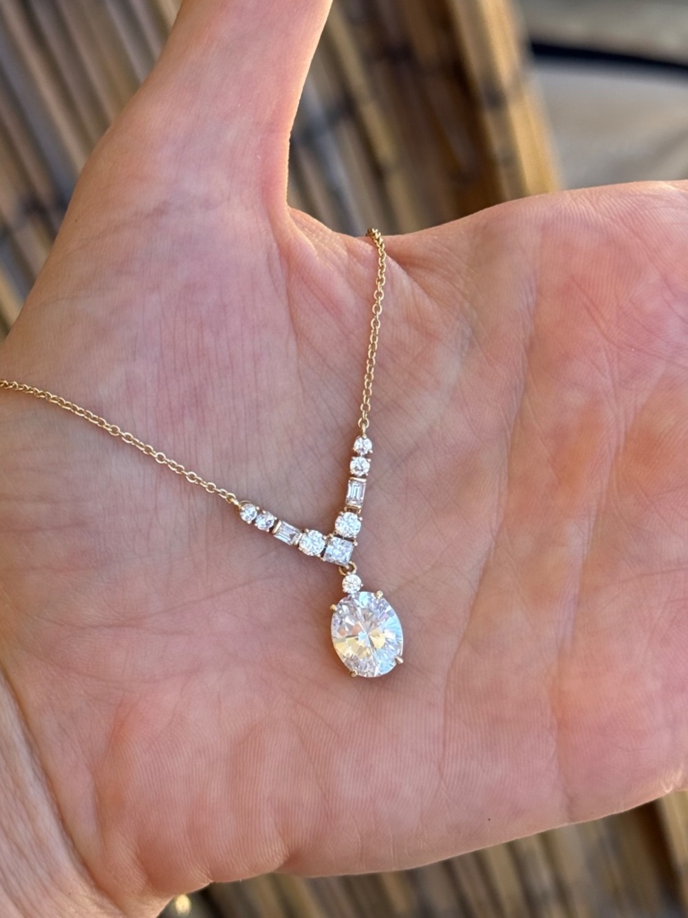 Nadri Cubic Zirconia Pendant Necklace 18k Gold Plated